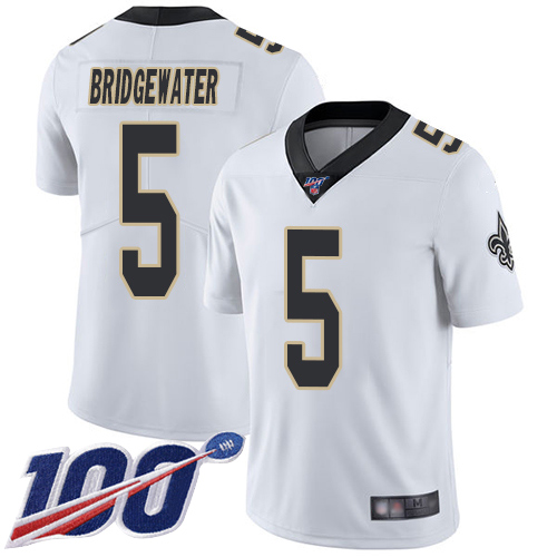 Men New Orleans Saints Limited White Teddy Bridgewater Road Jersey NFL Football #5 100th Season Vapor Untouchable Jersey->women nfl jersey->Women Jersey